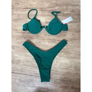 Cider Underwire Bikini Set Green Size Medium